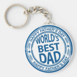 Father's day rubber stamp effect keychains
