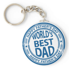 Father's day rubber stamp effect keychains
