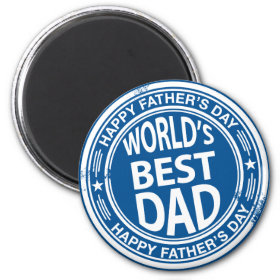 Father's day rubber stamp effect -white- fridge magnet