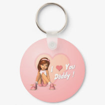 Fathers Day Sadie Keychain by 3dtoons Fathers Day Sadie Keychain