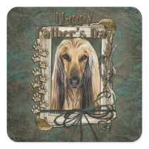 Fathers Day - Stone Paws - Afghan Square Stickers