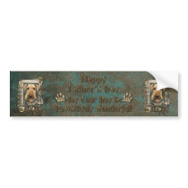 Fathers Day - Stone Paws - Airedale Bumper Sticker