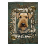 Fathers Day - Stone Paws - Airedale Greeting Cards