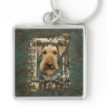 Fathers Day - Stone Paws - Airedale Keychain