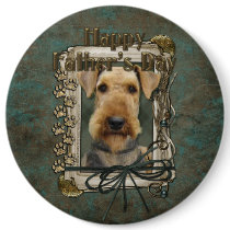 Fathers Day - Stone Paws - Airedale Pinback Button