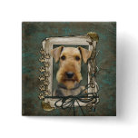 Fathers Day - Stone Paws - Airedale Pinback Button
