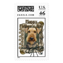 Fathers Day - Stone Paws - Airedale Postage Stamp