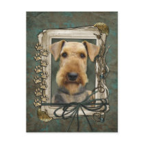Fathers Day - Stone Paws - Airedale Postcard
