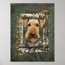 Fathers Day - Stone Paws - Airedale Poster
