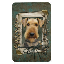 Fathers Day - Stone Paws - Airedale Rectangle Magnets