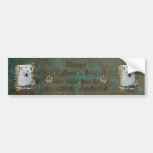 Fathers Day - Stone Paws - American Eskimo Bumper Sticker