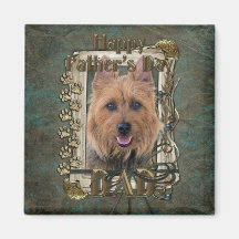 Fathers Day - Stone Paws - Australian Terrier Refrigerator Magnet