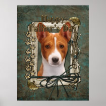 Fathers Day - Stone Paws - Basenji Posters