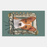 Fathers Day - Stone Paws - Basenji Rectangle Stickers