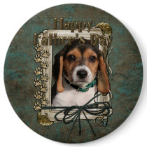 Fathers Day - Stone Paws - Beagle Puppy Pinback Button