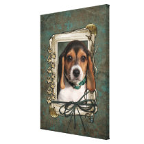 Fathers Day - Stone Paws - Beagle Puppy Canvas Prints