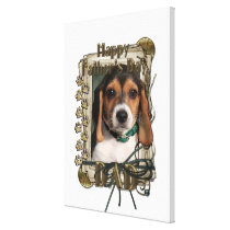Fathers Day - Stone Paws - Beagle Puppy Canvas Prints