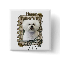 Fathers Day - Stone Paws - Bichon Frise Button