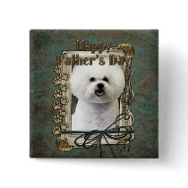 Fathers Day - Stone Paws - Bichon Frise Pinback Buttons
