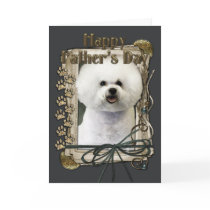 Fathers Day - Stone Paws - Bichon Frise Greeting Cards
