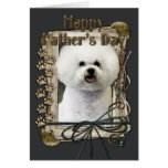 Fathers Day - Stone Paws - Bichon Frise Greeting Cards