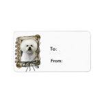 Fathers Day - Stone Paws - Bichon Frise Personalized Address Label