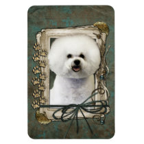 Fathers Day - Stone Paws - Bichon Frise Rectangle Magnet