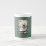 Fathers Day - Stone Paws - Bichon Frise Porcelain Mug