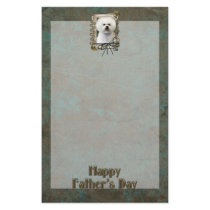Fathers Day - Stone Paws - Bichon Frise Stationery Paper