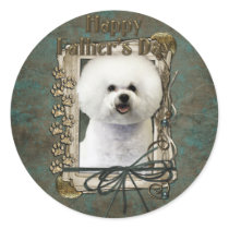 Fathers Day - Stone Paws - Bichon Frise Sticker