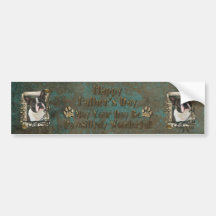 Fathers Day - Stone Paws - Boston Terrier Bumper Sticker