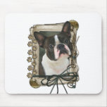 Fathers Day - Stone Paws - Boston Terrier Mouse Pads Fathers Day - Stone Paws - Boston Terrier Mouse Pads