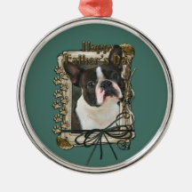 Fathers Day - Stone Paws - Boston Terrier Christmas Tree Ornaments