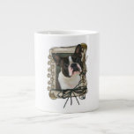 Fathers Day - Stone Paws - Boston Terrier Jumbo Mug