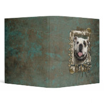 Fathers Day - Stone Paws - Bulldog - Dad 3 Ring Binders