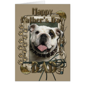 Fathers Day - Stone Paws - Bulldog Greeting Card