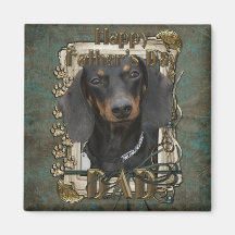 Fathers Day - Stone Paws - Dachshund - Winston Fridge Magnets