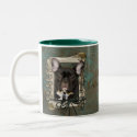 Fathers Day - Stone Paws - French Bulldog - Teal Mugs