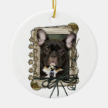 Fathers Day - Stone Paws - French Bulldog - Teal Ornaments