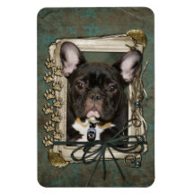 Fathers Day - Stone Paws - French Bulldog - Teal Magnet