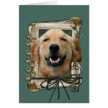 Fathers Day - Stone Paws - Golden Retriever Mickey Greeting Card