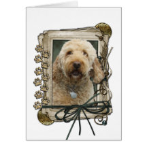 Fathers Day - Stone Paws - GoldenDoodle Greeting Cards