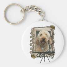 Fathers Day - Stone Paws - GoldenDoodle Key Chain