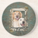 Fathers Day - Stone Paws - Goldens Corona and Tebo Beverage Coasters