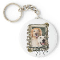 Fathers Day - Stone Paws - Goldens Corona and Tebo Keychain