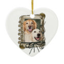 Fathers Day - Stone Paws - Goldens Corona and Tebo Christmas Tree Ornaments
