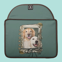 Fathers Day - Stone Paws Goldens Corona and Tebow macbook sleeves