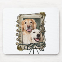 Fathers Day - Stone Paws Goldens Corona and Tebow Mousepads