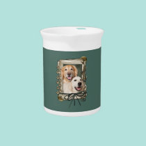 Fathers Day - Stone Paws Goldens Corona and Tebow pitchers