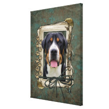 Fathers Day - Stone Paws - Greater Swiss Mountain Canvas Print